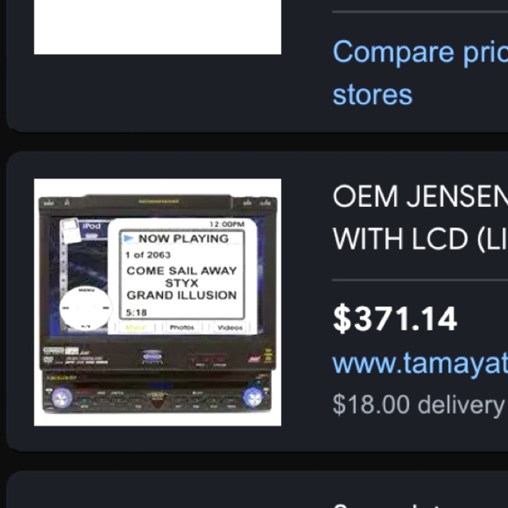 JENSEN CAR CD/DVD multi media player with flip out touch screen